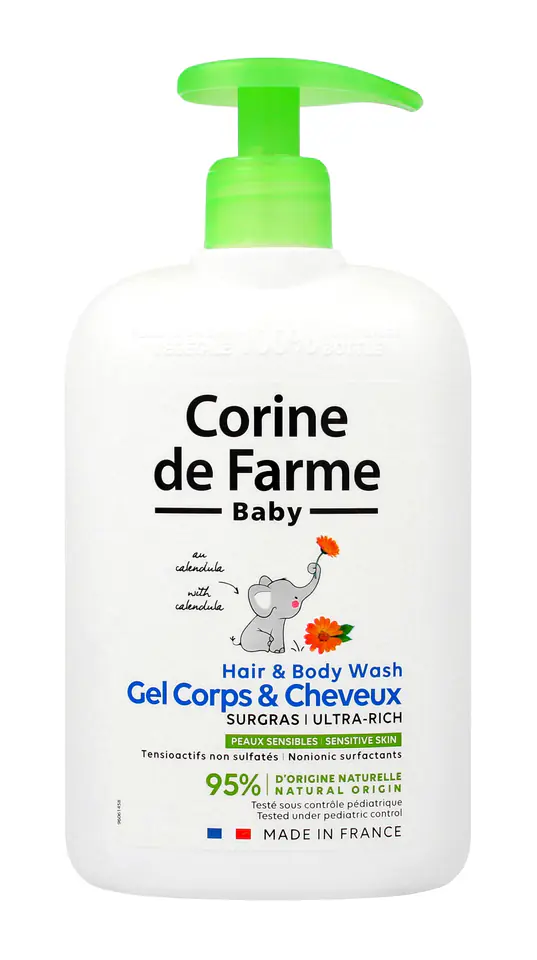 Shampooing Doux au calendula Bébé Corine de Farme 500ml