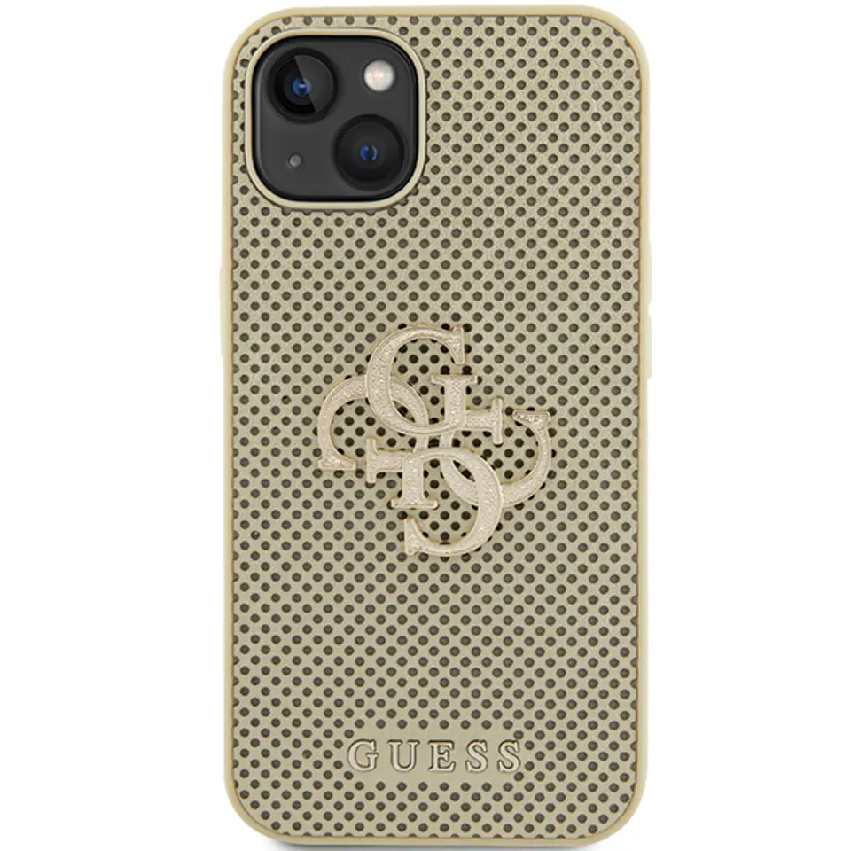 Guess GUHCP15SPSP4LGD iPhone 15 / 14 /  13 6.1" złoty/gold hardcase Perforated 4G Glitter