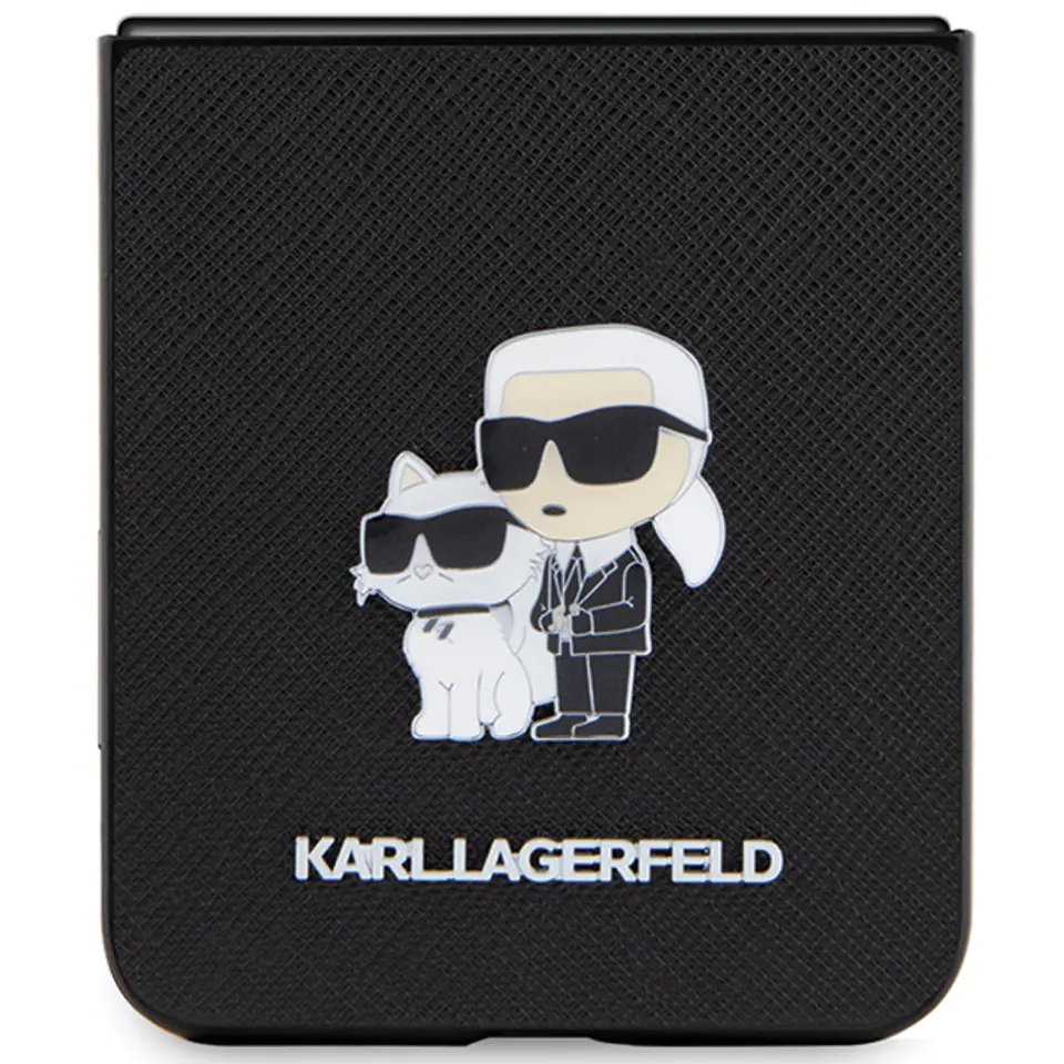 Karl Lagerfeld KLHCZF4SAKCNPK Z Flip4 F721 hardcase czarny/black Saffiano Karl&Choupette Pin
