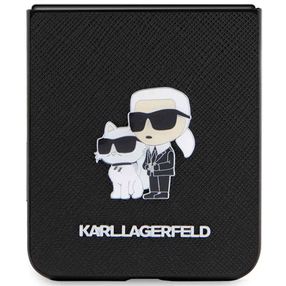 Karl Lagerfeld KLHCZF5SAKCNPK Z Flip5 F731 hardcase czarny/black Saffiano Karl&Choupette Pin