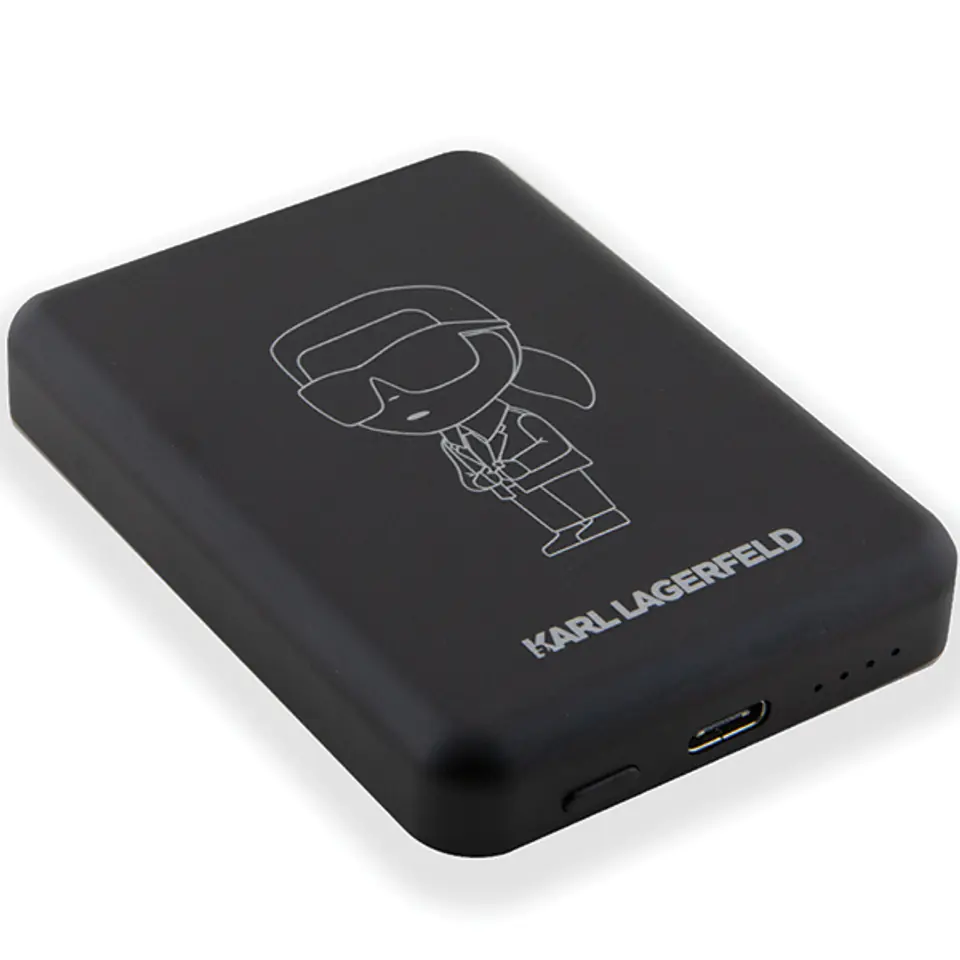 Karl Lagerfeld Powerbank indukcyjnyKLPBM5KIOTTGK 5000mAh czarny/black NFT Outline Ikonik MagSafe