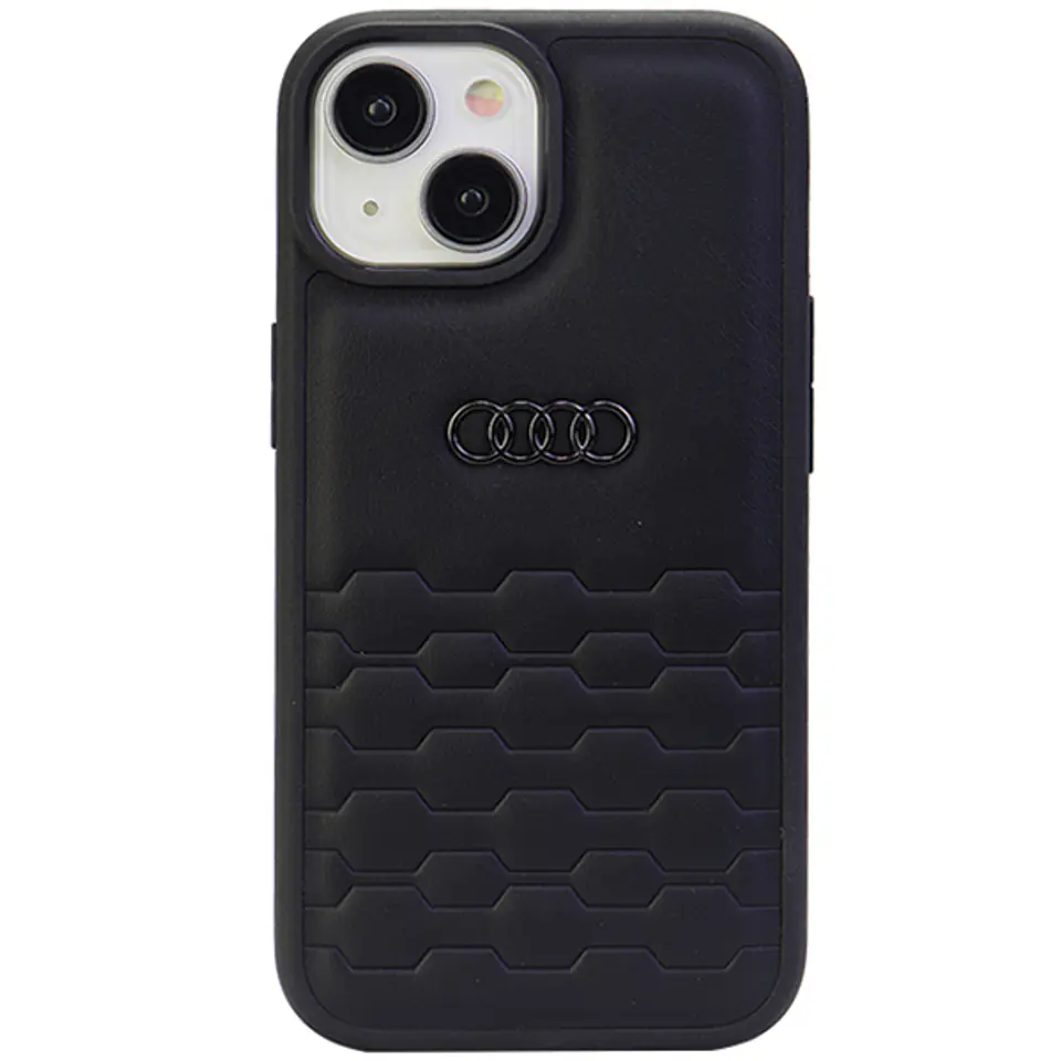 Audi GT Synthetic Leather iPhone 15 / 14  / 13 6.1" czarny/black hardcase AU-TPUPCIP15-GT/D2-BK