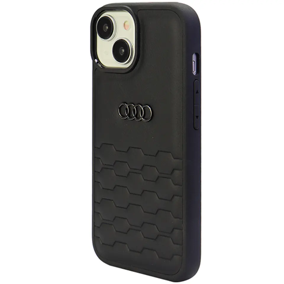 Audi GT Synthetic Leather iPhone 15 / 14  / 13 6.1" czarny/black hardcase AU-TPUPCIP15-GT/D2-BK