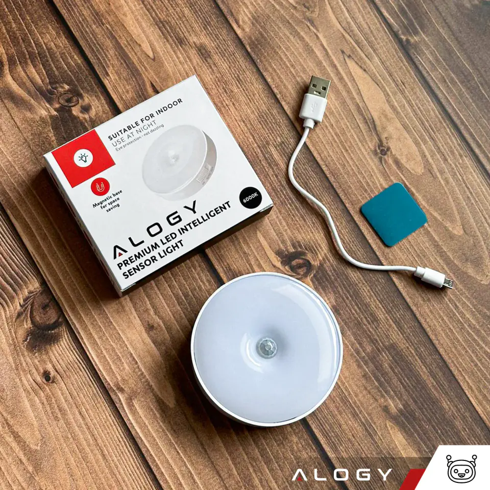 Lampka lampa LED czujnik ruchu zmierzchu nocna Alogy Sensor Light Bezprzewodowa oświetlenie meblowe Światło białe 6000k
