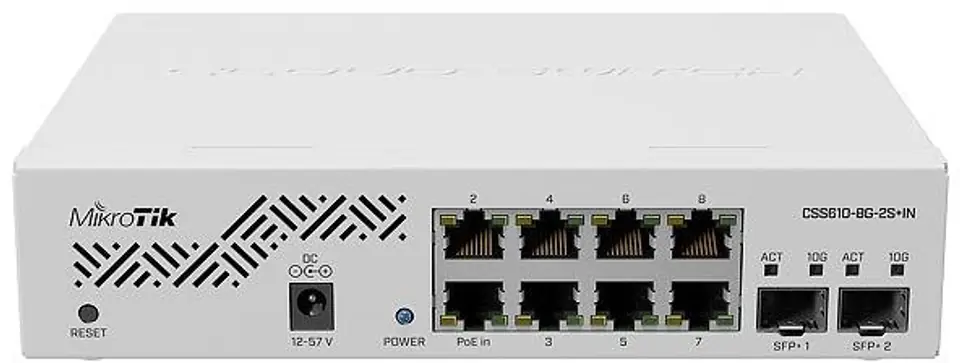 MIKROTIK CSS610-8G-2S+IN Managed Switch 8x1000Mb/s 2xSFP+