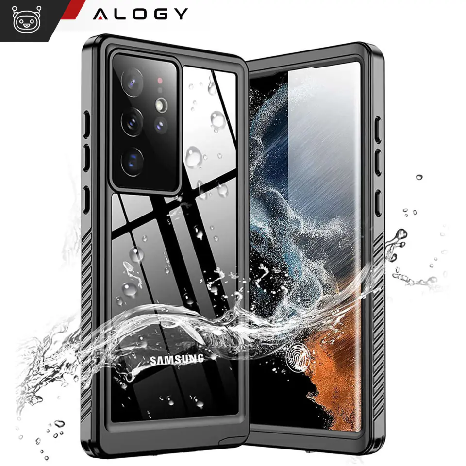 Etui wodoodporne do Samsung Galaxy S23 Ultra 360 Alogy Pancerne Armor IP68 ze smyczką Czarne