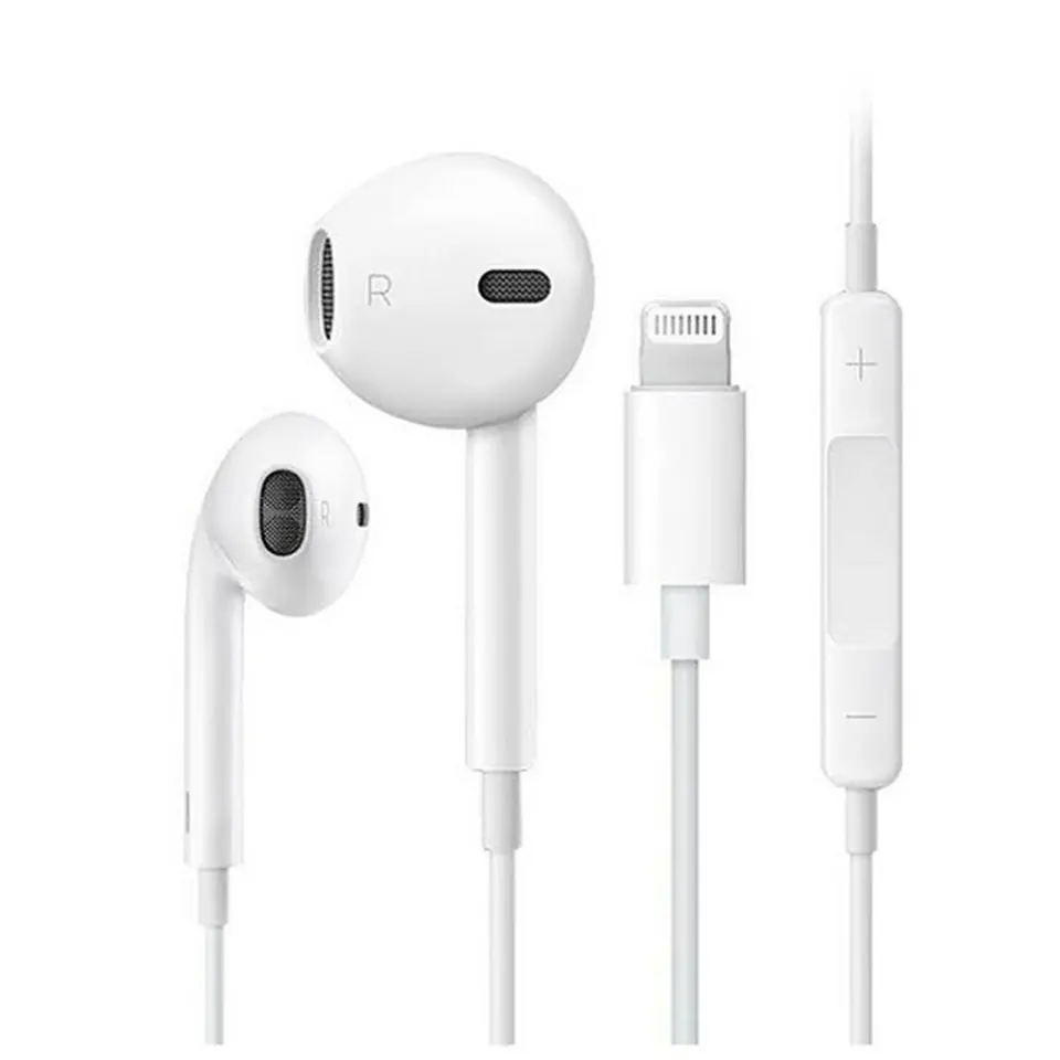 Słuchawki przewodowe douszne Lightning do Apple iPhone iPad iPod Białe