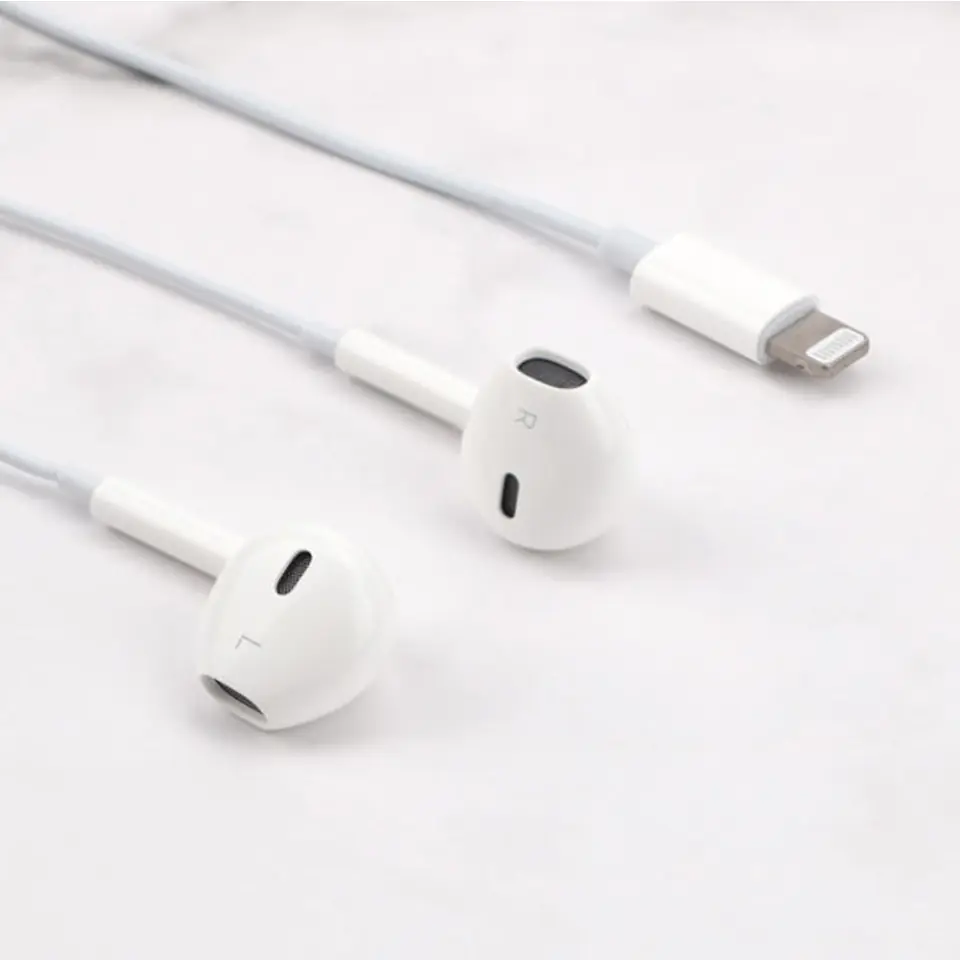 Słuchawki przewodowe douszne Lightning do Apple iPhone iPad iPod Białe