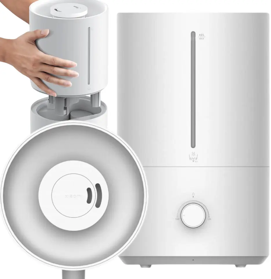 Xiaomi Humidifier 2 Lite EU BHR6605EU 23 W, Pojemność zbiornika na wodę 4 L, Wydajność nawilżania 300 ml/godz, Biały