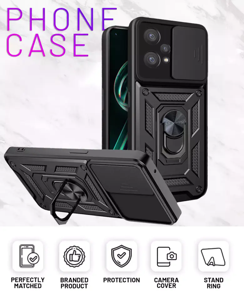 Etui Alogy Camshield Stand Ring z osłonką na aparat do Realme 9 Pro Plus