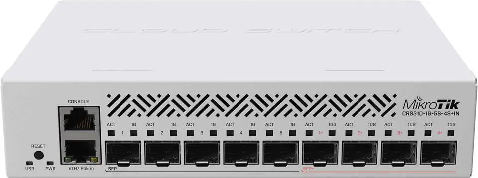 MIKROTIK CRS310-1G-5S-4S+IN CLOUD ROUTER SWITCH 1X GE, 5X SFP, 4X SFP+, ROUTEROS L5