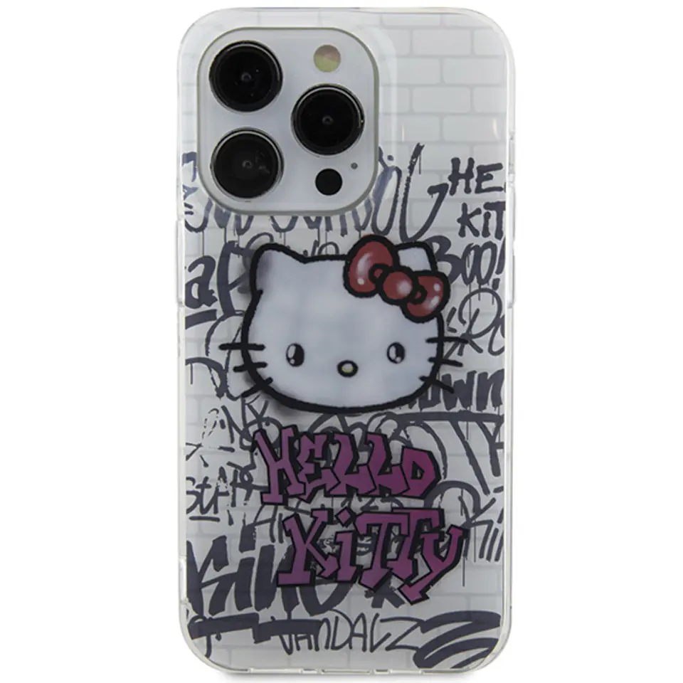 Hello Kitty IML Kitty On Bricks Graffiti - Etui iPhone 14 Pro (biały)