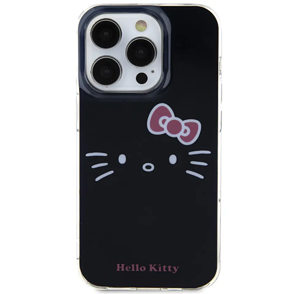 Oryginalne Etui APPLE IPHONE 15 PRO Hello Kitty Hardcase IML Kitty Face (HKHCP15LHKHLK) czarne