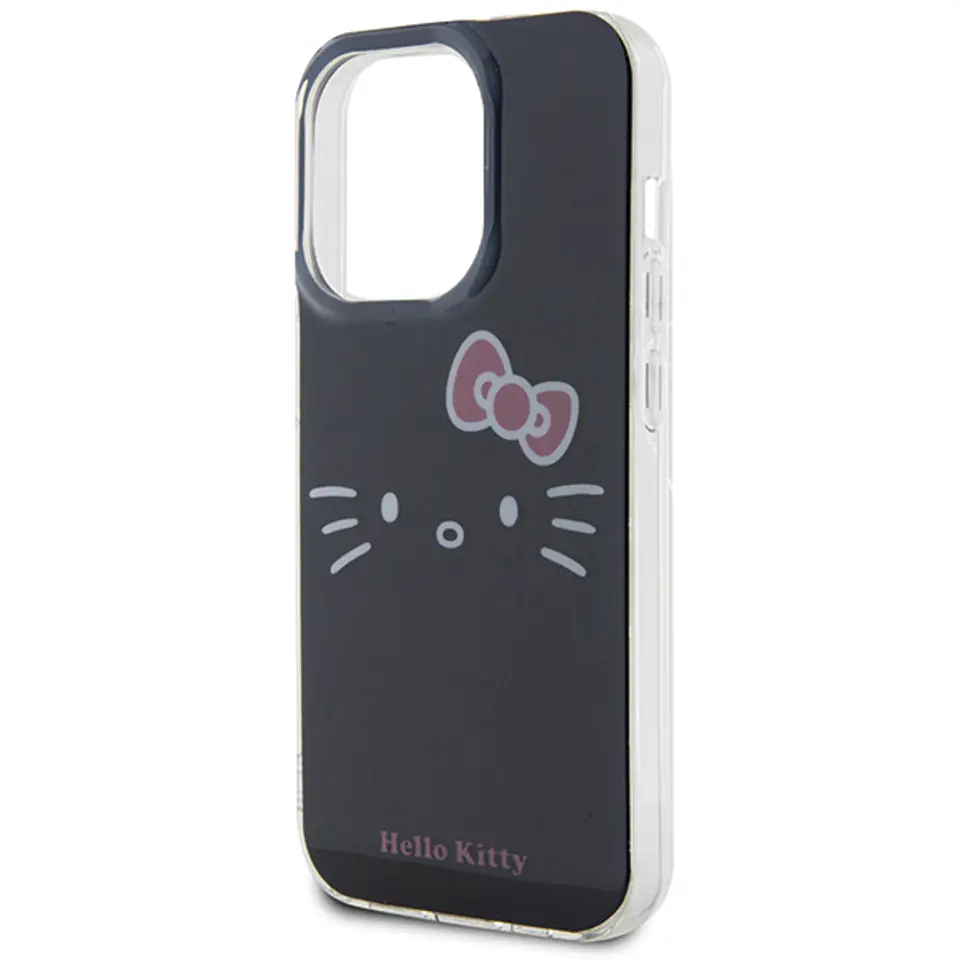 Oryginalne Etui APPLE IPHONE 15 PRO Hello Kitty Hardcase IML Kitty Face (HKHCP15LHKHLK) czarne