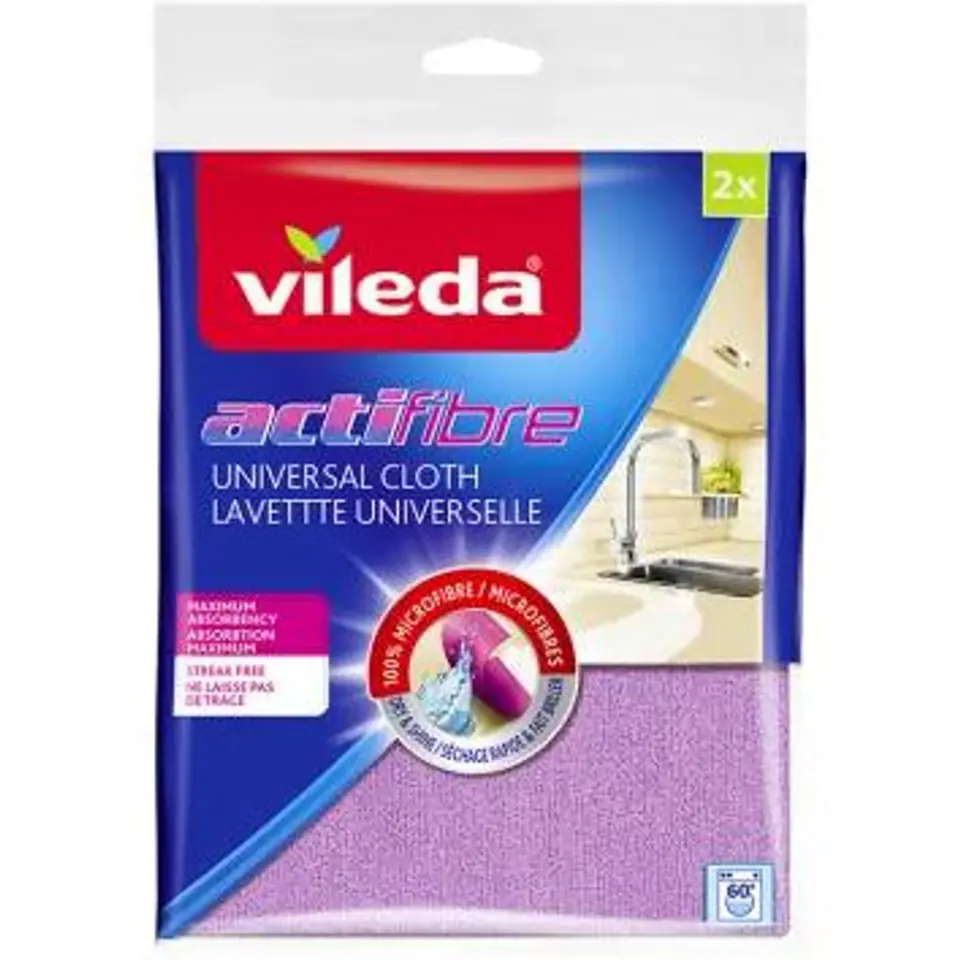 Two Vileda Actifibre PVA 148310 wipes