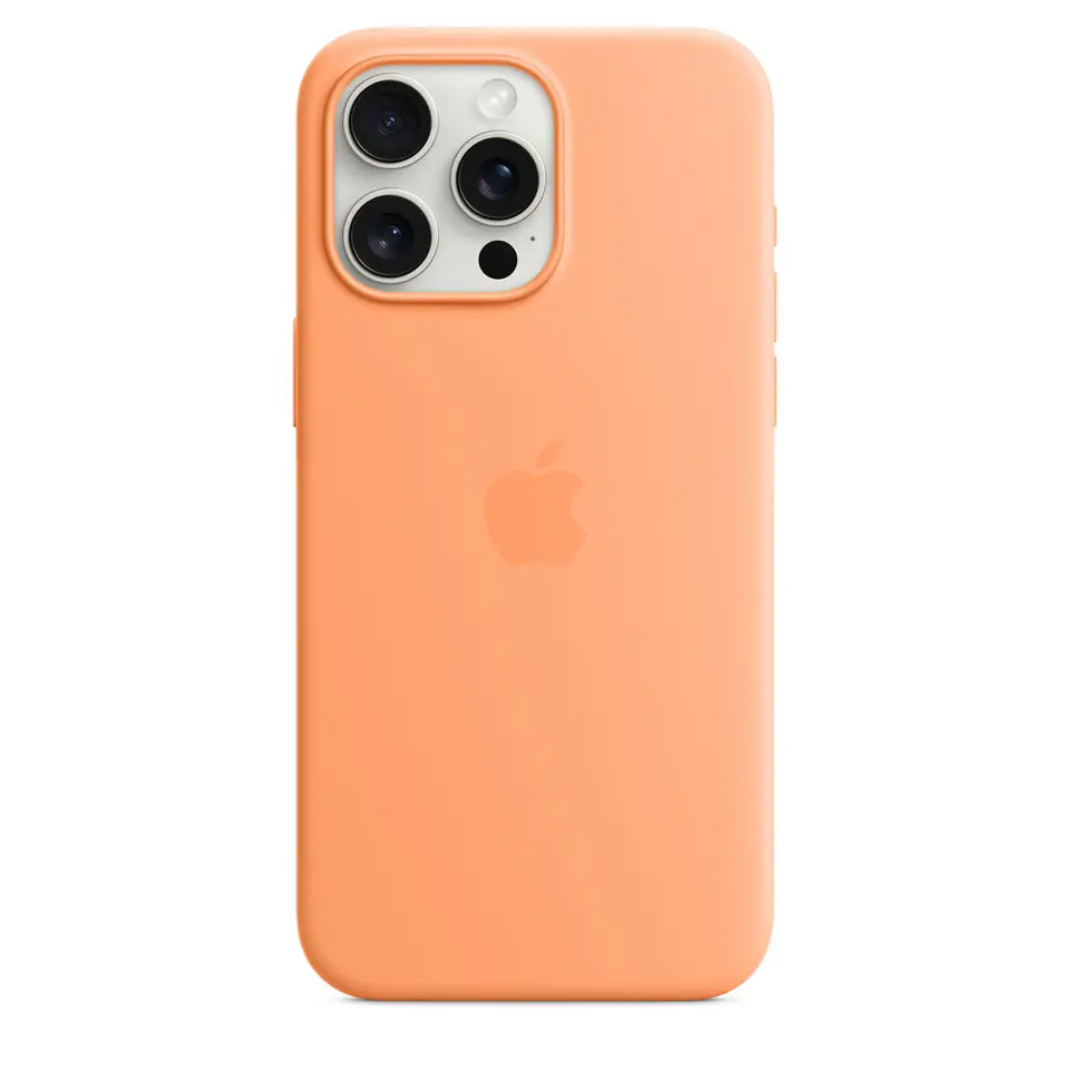 Etui Apple MT1W3ZM/A iPhone 15 Pro Max 6.7" MagSafe pomarańczowy/orange sorbet Silicone Case