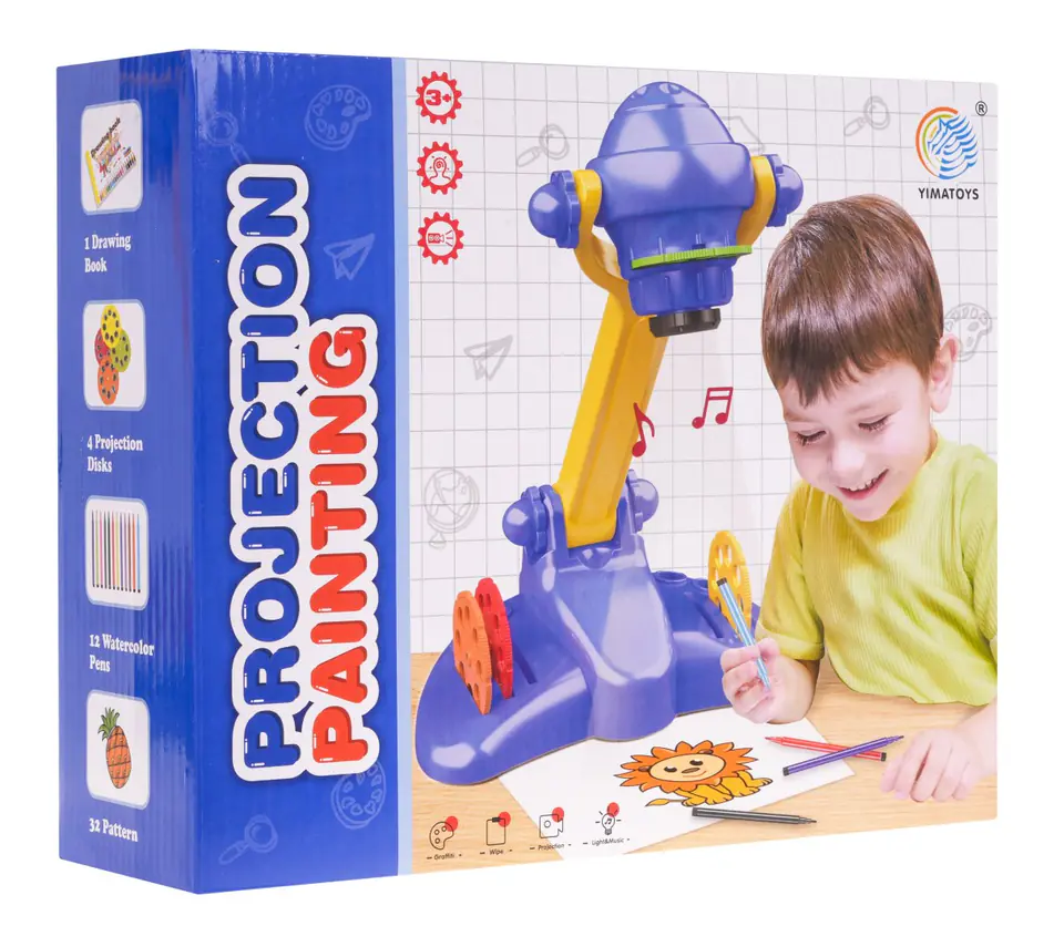 Projektor Dla Dzieci Z Obrazkami Projektor do Rysowania dla dzieci 3+ Nauka odrysowywania + 4 Krążki z