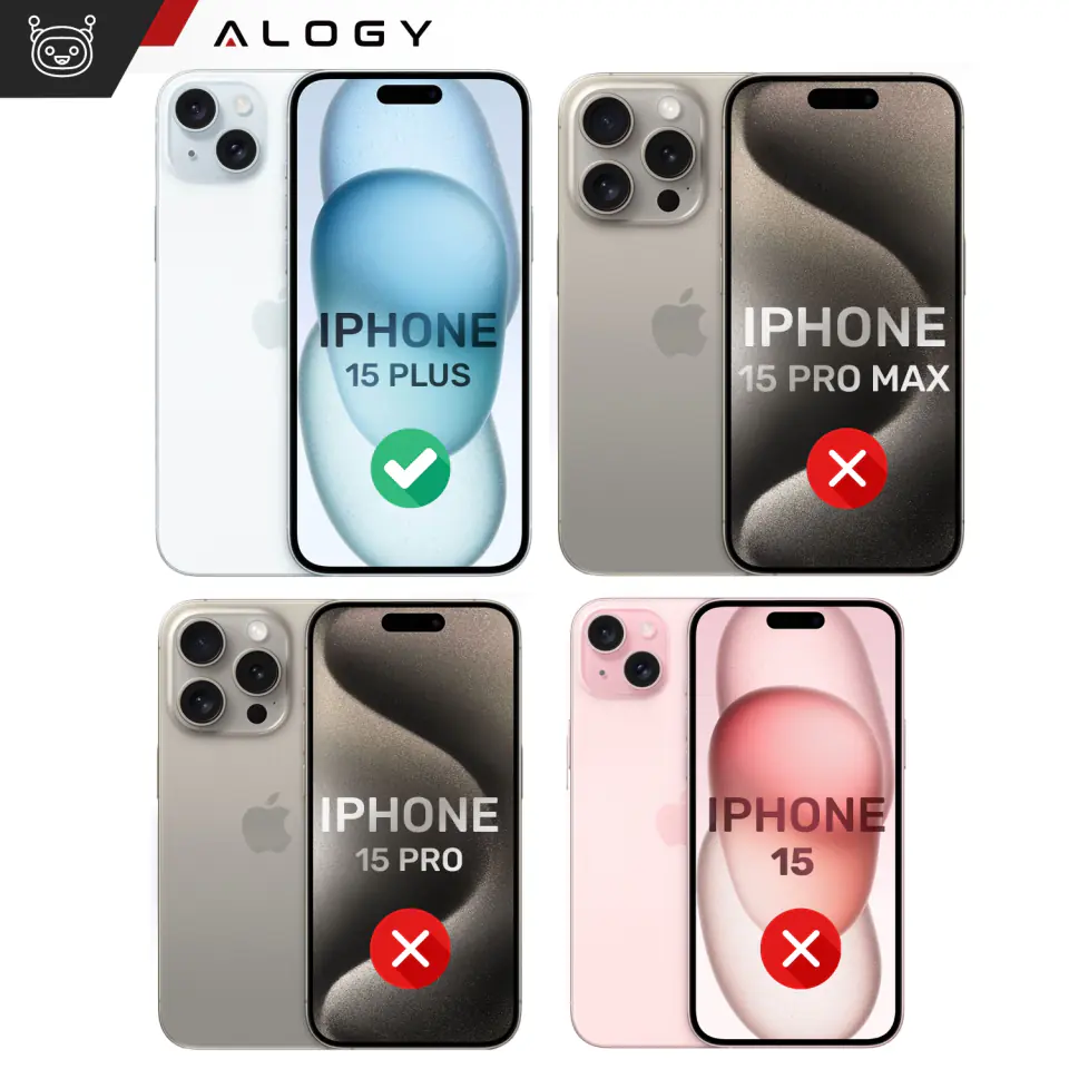 Etui do iPhone 15 Plus MagSafe Matt Case Cover matowe obudowa Alogy Ring pancerne na telefon Granatowe