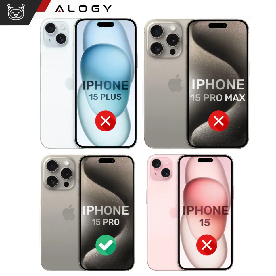 Etui do iPhone 15 Pro MagSafe Matt Case Cover matowe obudowa Alogy Ring pancerne na telefon Czarne