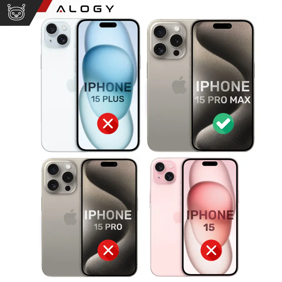 Etui do iPhone 15 Pro Max MagSafe Matt Case Cover matowe obudowa Alogy Ring pancerne na telefon Granatowe