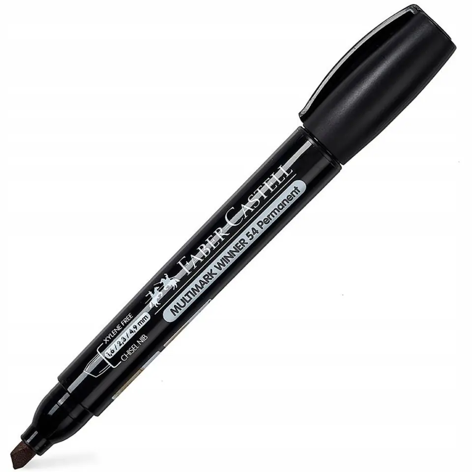 Marker permanentny nr 54 czarny ścięta końcówka 157999 Faber-Castell