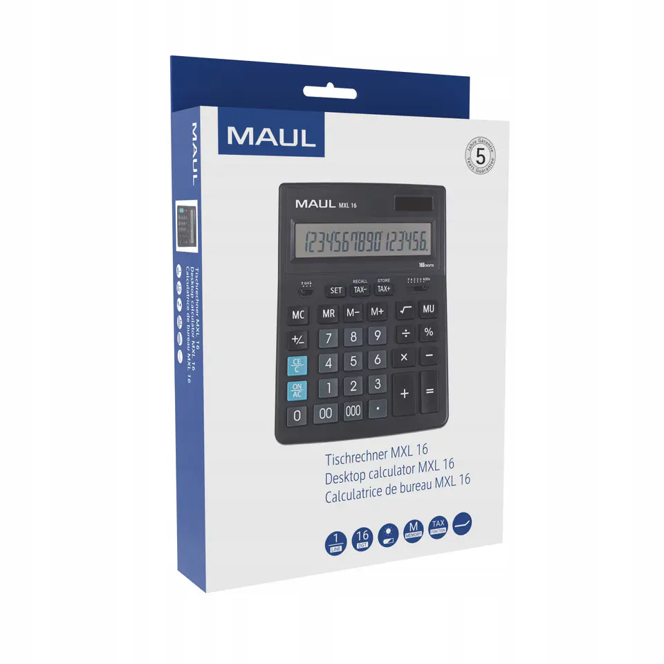 Kalkulator biurkowy BUSINESS MXL14 14-pozycyjny oblicznie podatku czarny 72674/90 ML MAUL