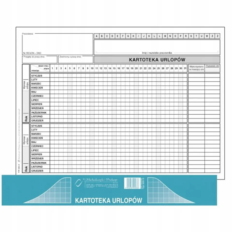 525-3 KU Kartoteka urlop.A5(20 MICHALCZYK I PROKOP