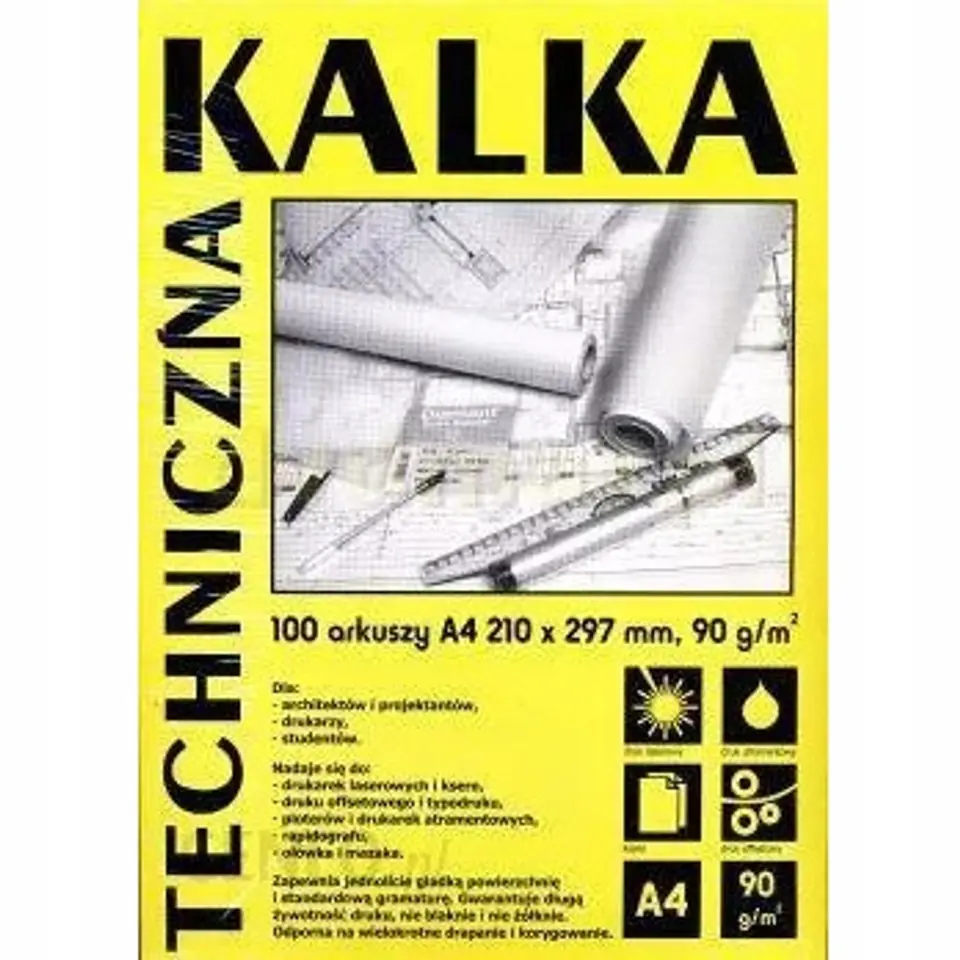 Kalka kreślarska A4 100ark. 90gr. DA4901 KOH-I-NOOR