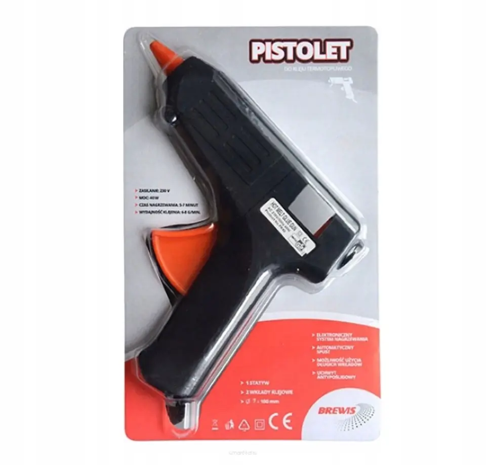 Pistolet do kleju PK10 Q7mm moc 10W BREWIS