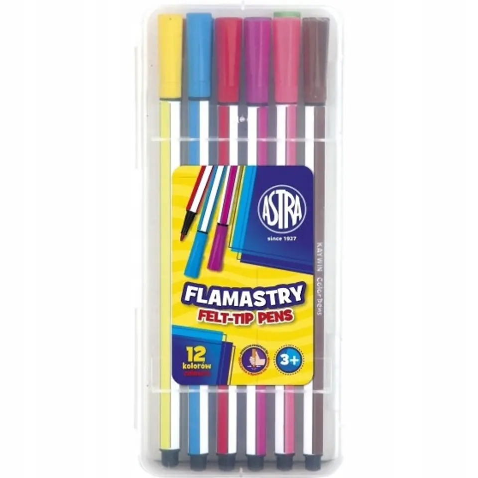 Flamastry heksagonalne 12 kolorów 314115001 ASTRA