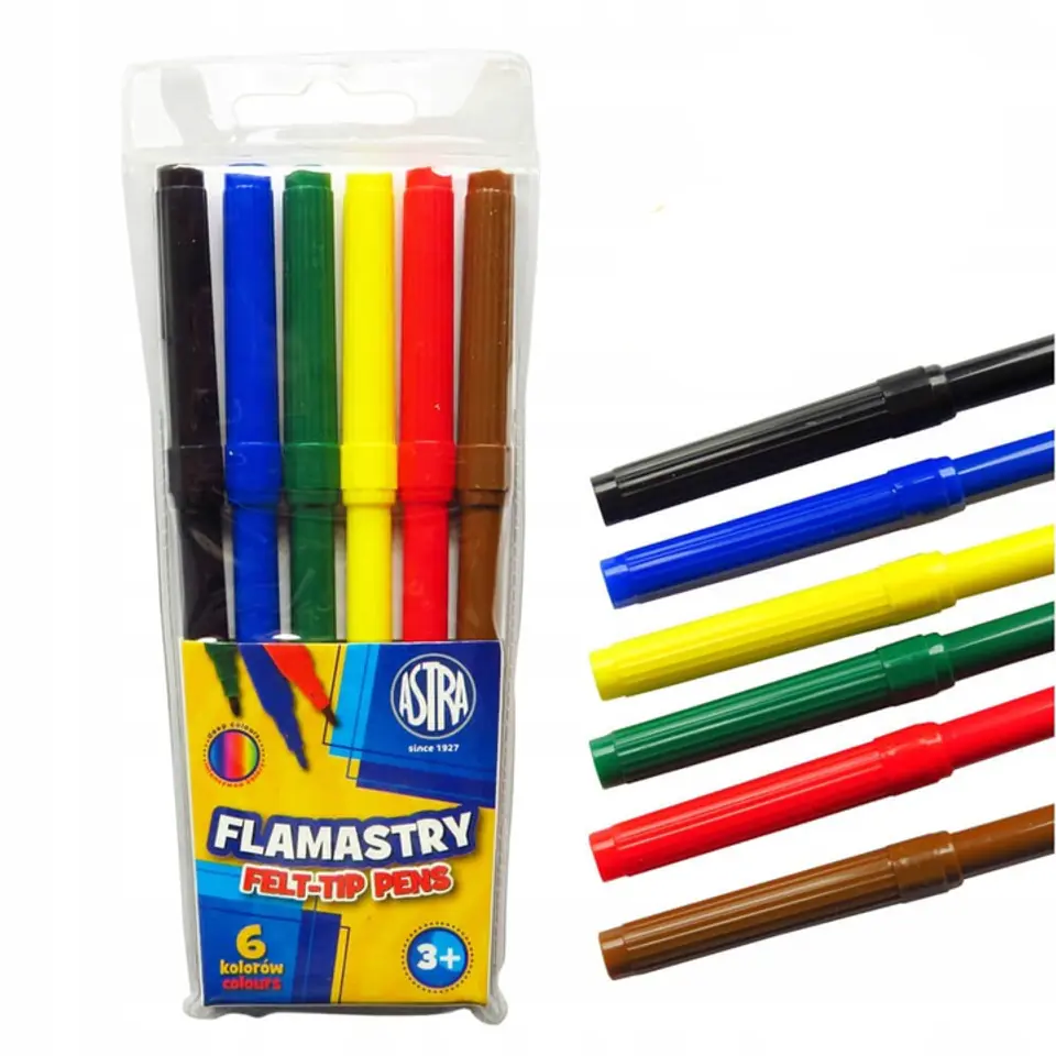 Flamastry zestaw 6 kolorów pisaki mazaki314116002 ASTRA