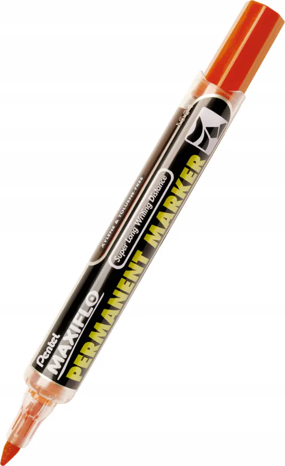 Marker permanentny NLF50 czerwony okrągły z tłoczkiem płynny tusz PENTEL