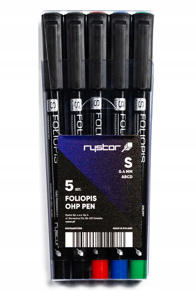 Foliopis 0,4mm FS-4/AABCD komplet 5 sztuk 4 kolory w etui 436-528EKO RYSTOR