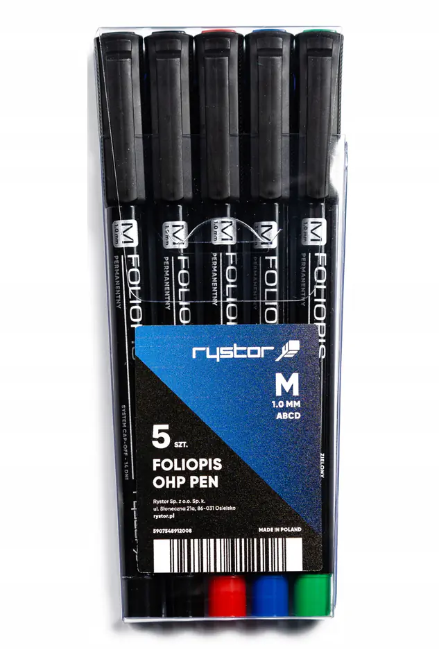 Foliopis 1mm FM-10/AABCD komplet 5sztuk 4 kolory w etui 438-528 RYSTOR