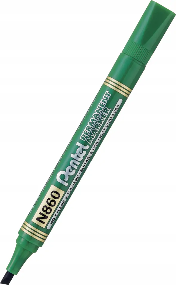 Marker permanentny N860 zielony ścięta końcówka PENTEL