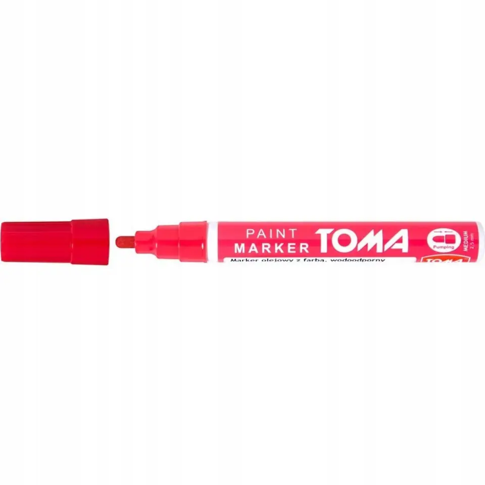 Marker olejowy TO-440 grubość 2.5mm czerwony TOMA