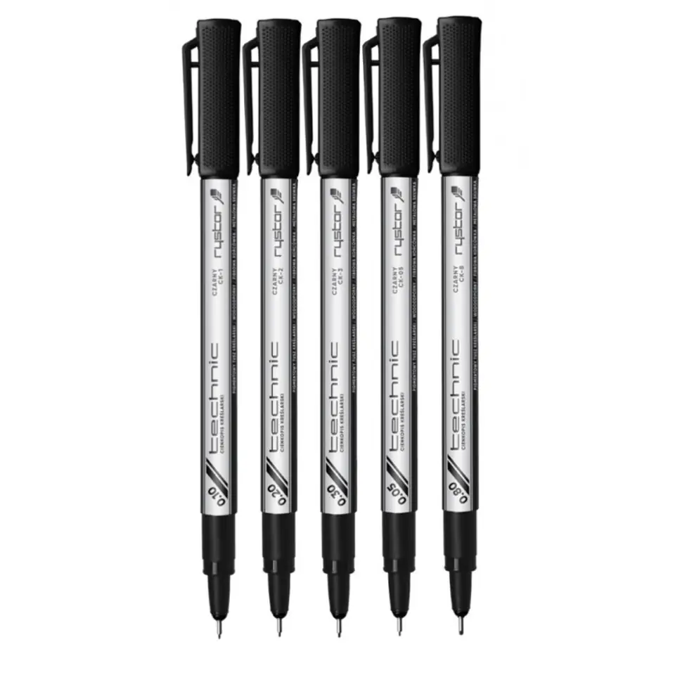 Komplet cienkopisów kreślarskich 0.1-0.8mm. 5szt. 403-527 RYSTOR
