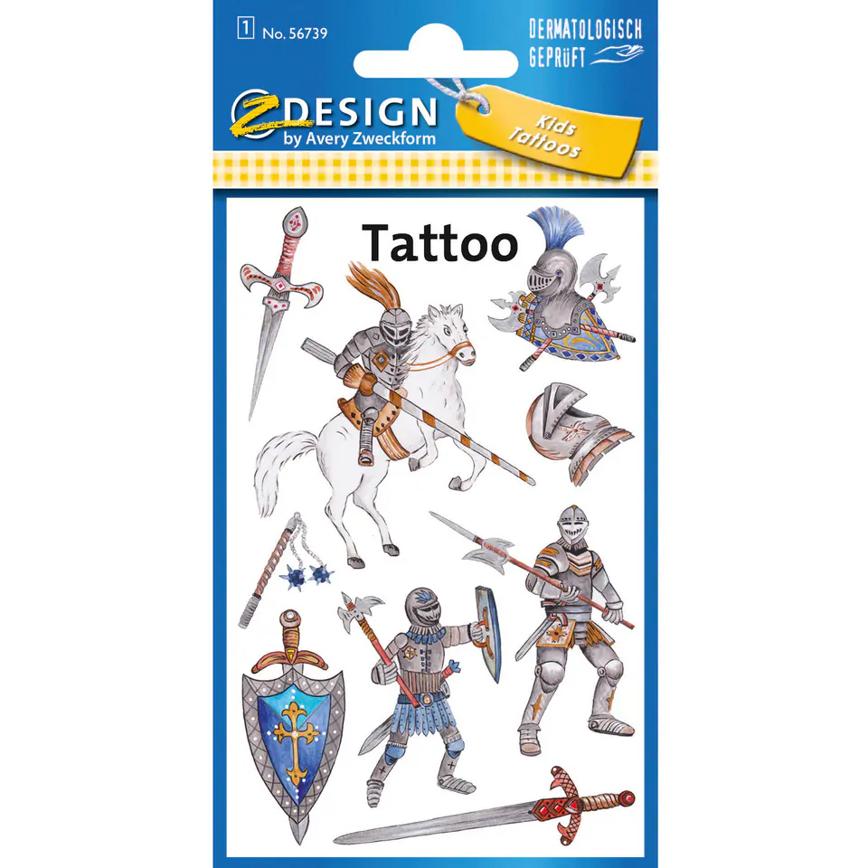 Naklejki tatuaże dla dzieci RYCERZ 56739 Z-DESIGN KIDS TATTOO AVERY ZWECKFORM