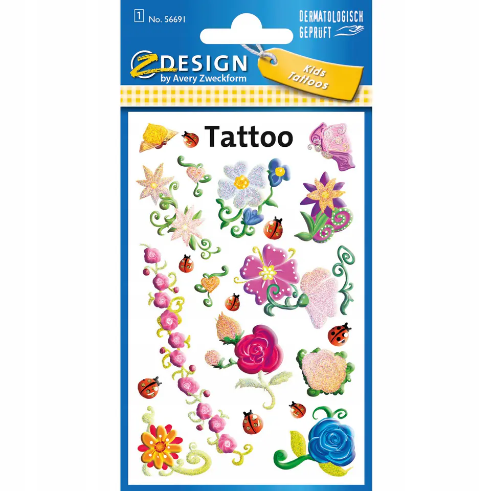 Naklejki tatuaże dla dzieci KWIATKI 56691 Z-DESIGN KIDS TATTOO AVERY ZWECKFORM