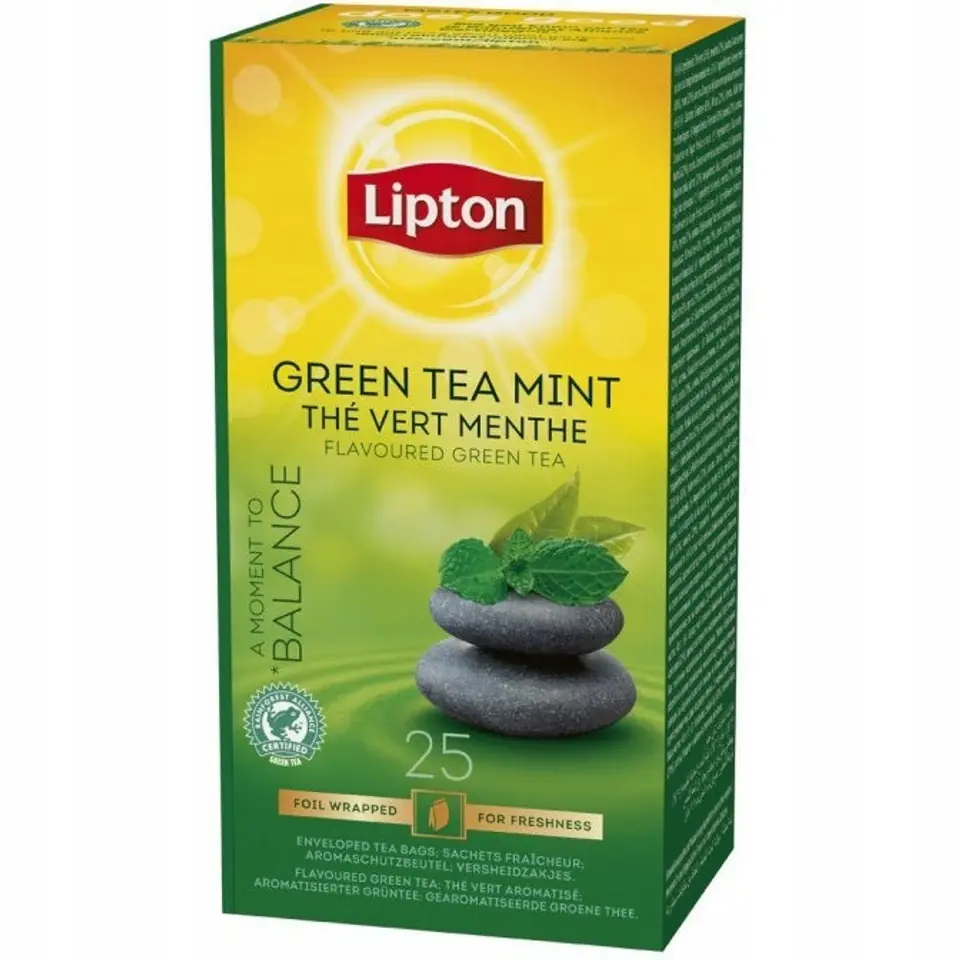 Herbata LIPTON BALANCE (25 kopert *1,3g) 32,5g zielona z aromatem Mięta