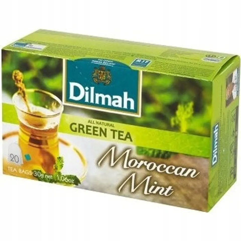 Herbata DILMAH (20 torebek) zielona z liśćmi mięty MOROCCAN GREEN TEA