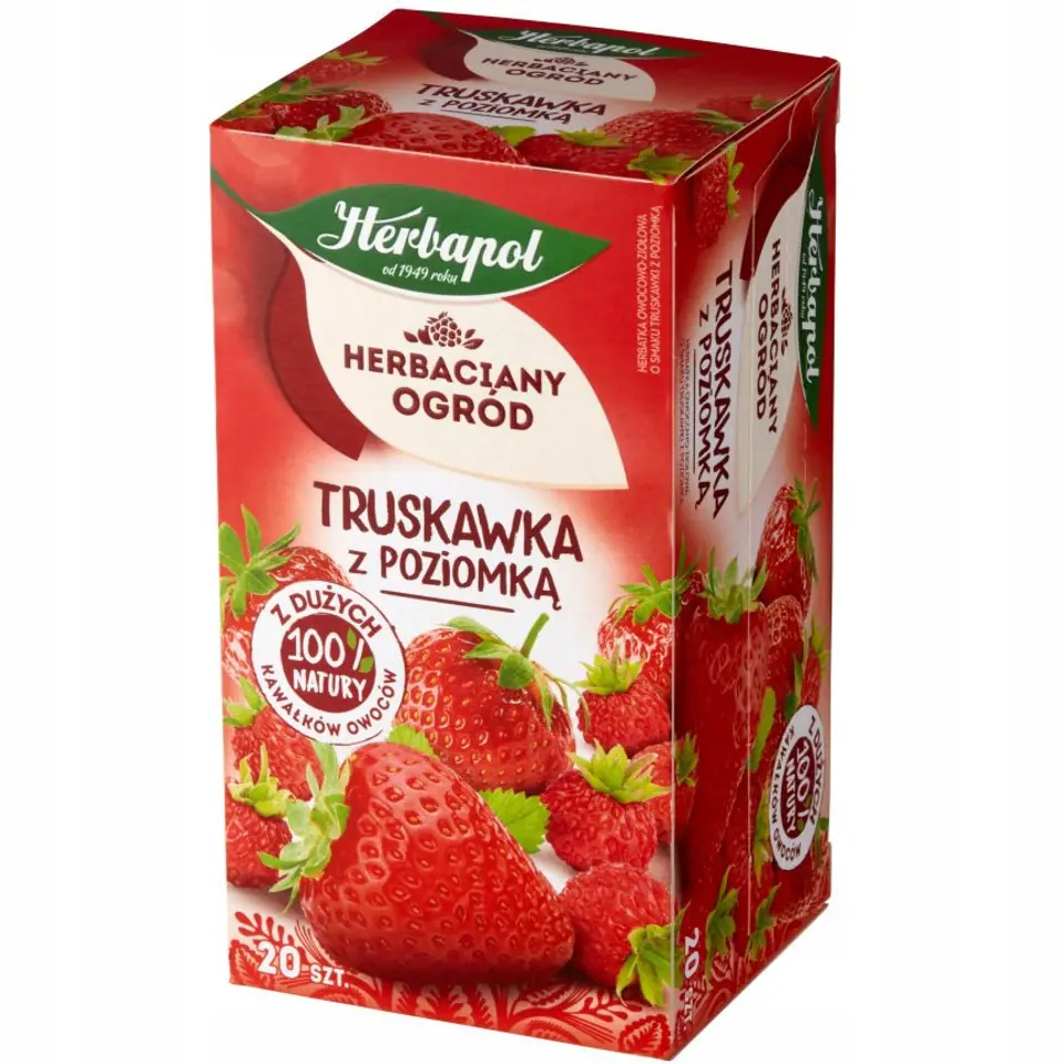 Herbata HERBAPOL owocowo-ziołowa (20 tb) truskawka z poziomką 50g HERBACIANY OGRÓD