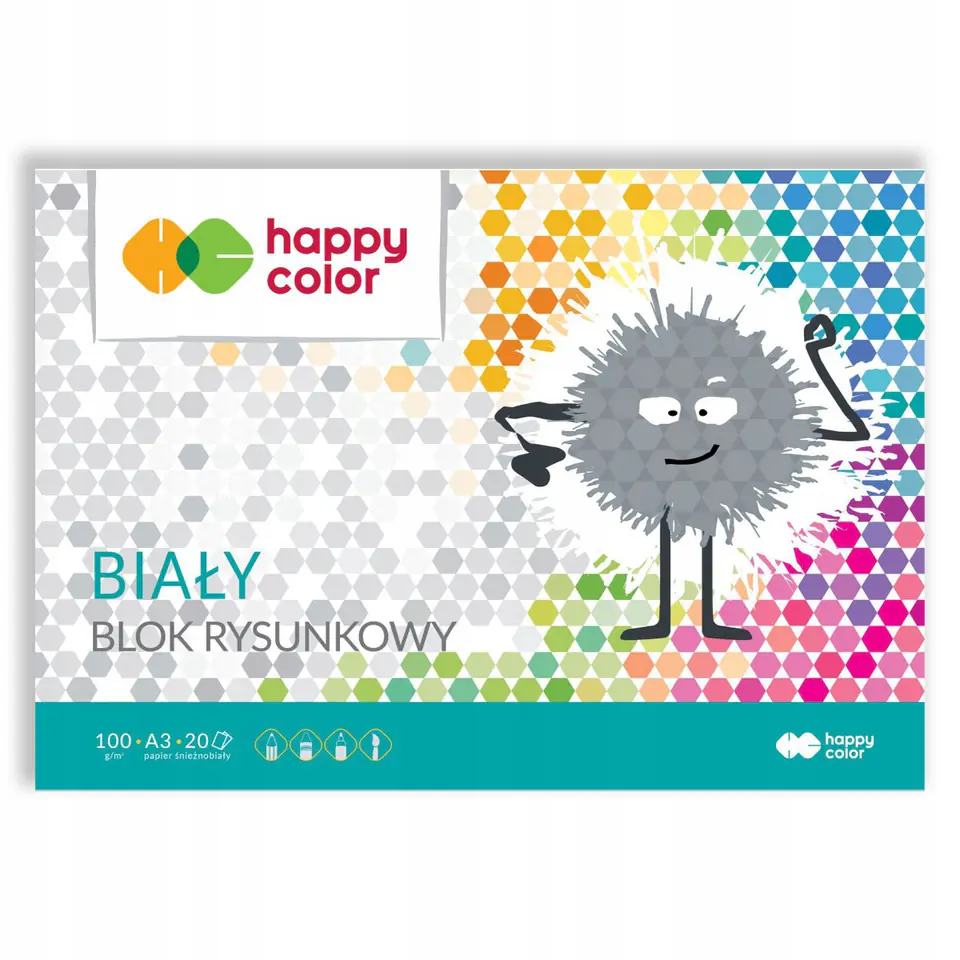 Blok rysunkowy A3 100g biały HA 3710 3 040-0 HAPPY COLOR