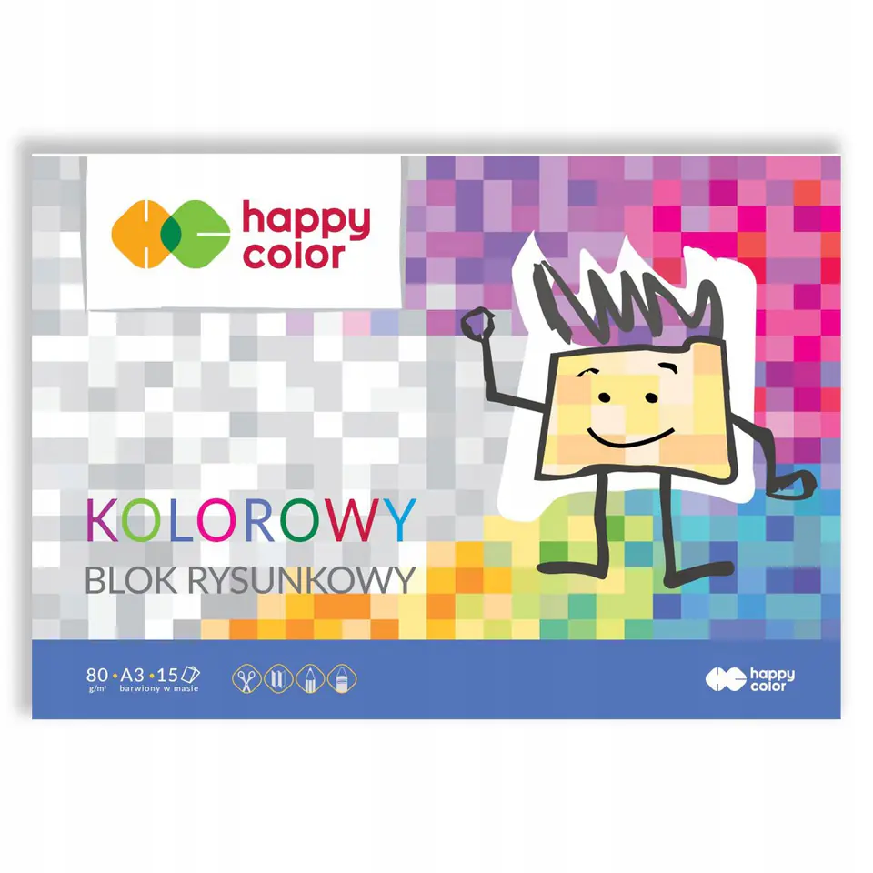 Blok rysunkowy kolorowy A3 15k 80g HA 3708 3040-09 HAPPY COLOR