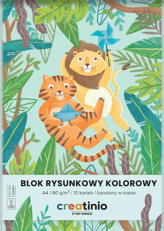 Blok rysunkowy szkolny A4 kolorowy 10 kartek 80g CREATINIO 400176665 TOP 2000