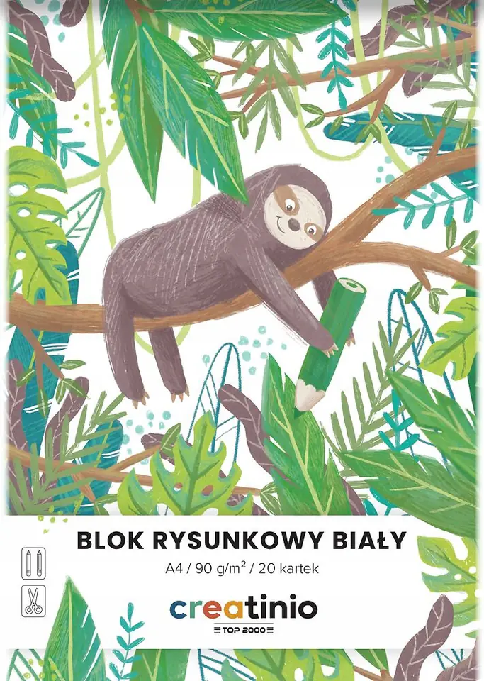 Blok rysunkowy szkolny A4 biały 20 kartek 90g 400176663 TOP 2000