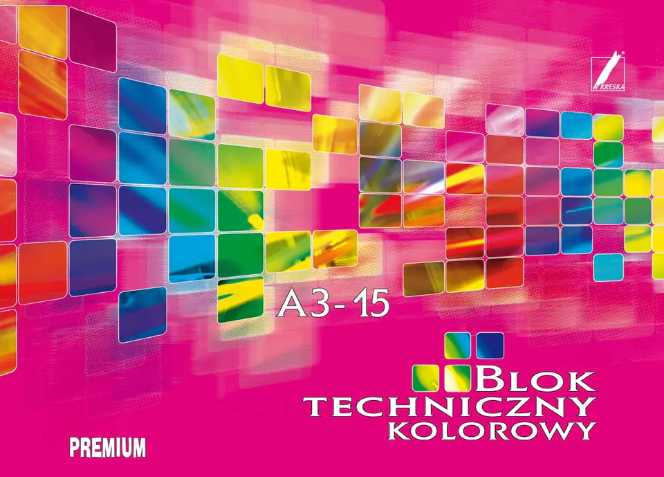 Blok techniczny kolorowy A3 15k PREMIUM KRESKA
