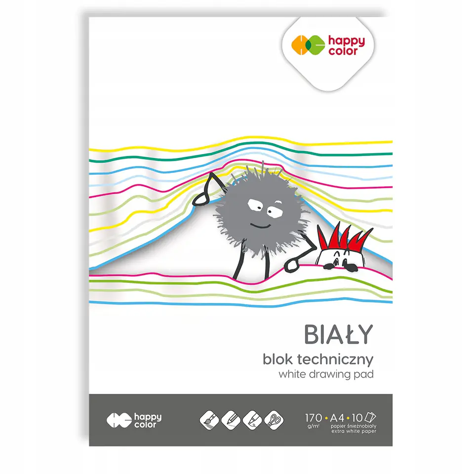 Blok techniczny A4 170g biały 3550 2030-0 HAPPY COLOR