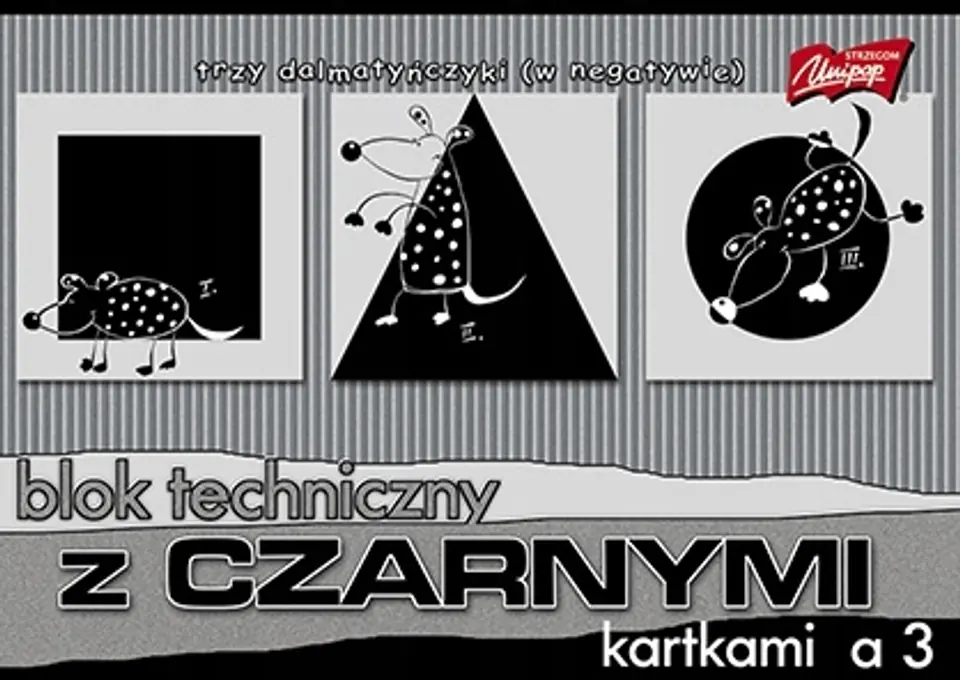 Blok techniczny szkolny A3 czarne kartki 10 kartek 180g UNIPAP