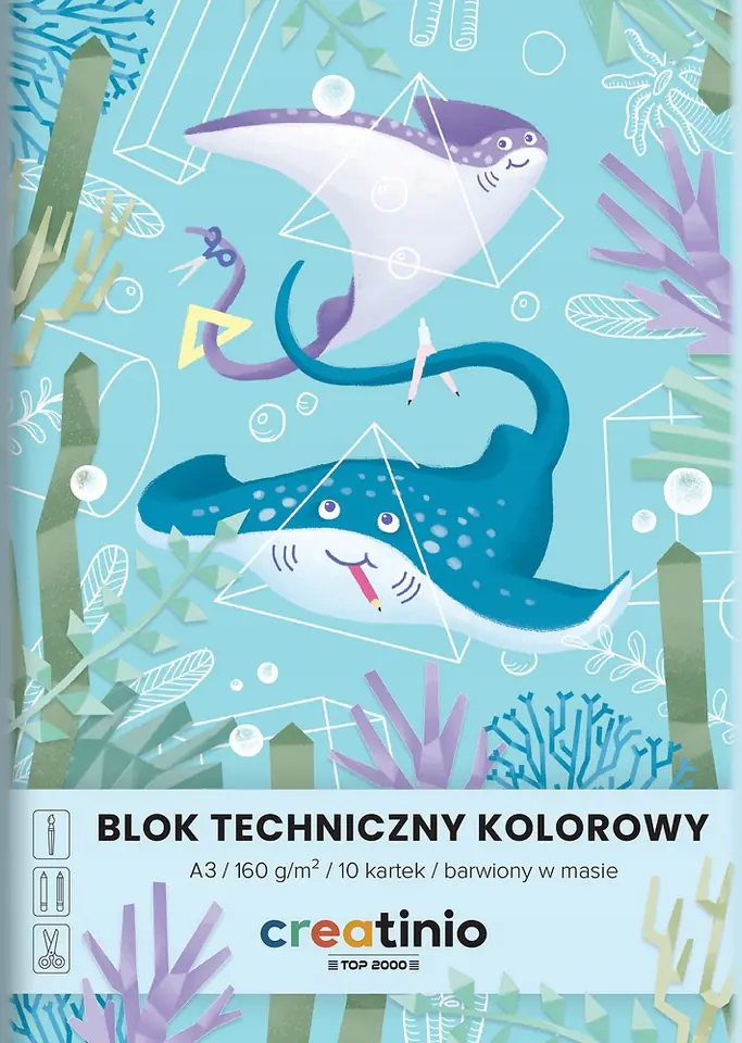 Blok techniczny A3 10k 160g CREATINIO kolorowy barwiony w masie 400176680